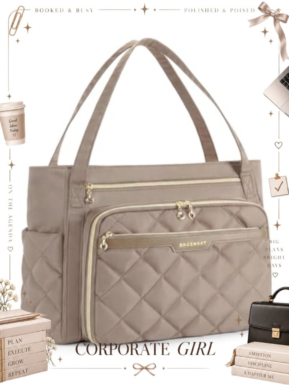 15.6 Inch Laptop Bag Teacher Tote Briefcase with Insulated Pocket